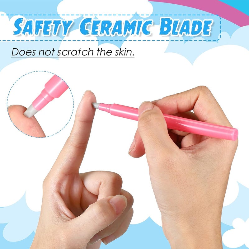 Tarpop 2 Pcs DIY Diamond Painting Parchment Paper Cutter Precision Craft Ceramic Blade Knife Pen for Cutting Paper Art with Replaceable Blade, Pink, Blue - Image 5